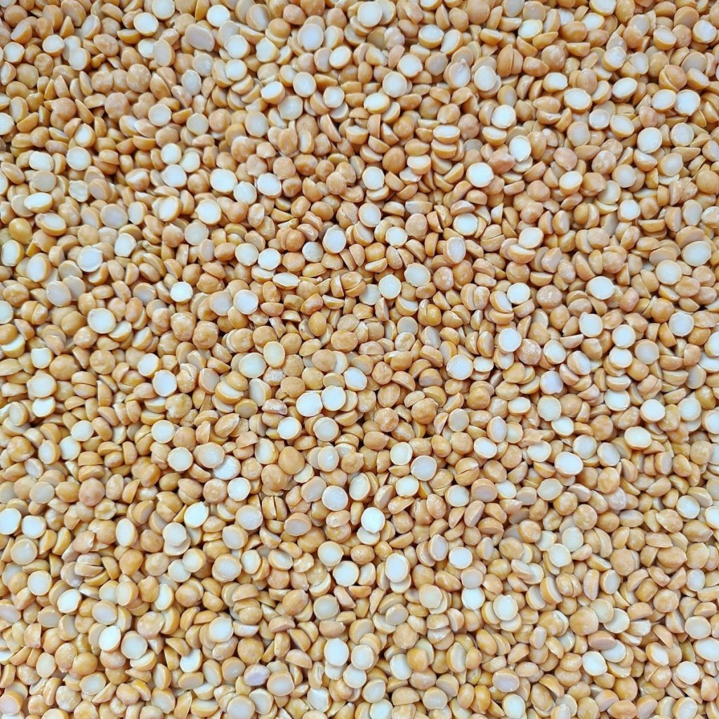 Lentilles et pois chiches vus de dessus