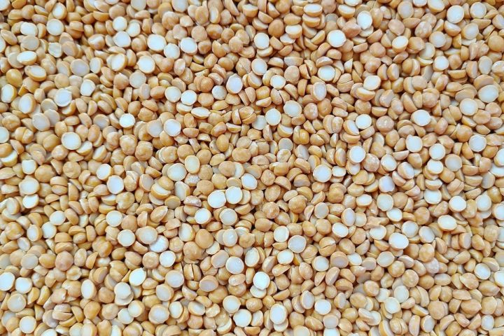 Lentilles et pois chiches vus de dessus